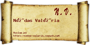 Nádas Valéria névjegykártya