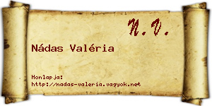 Nádas Valéria névjegykártya